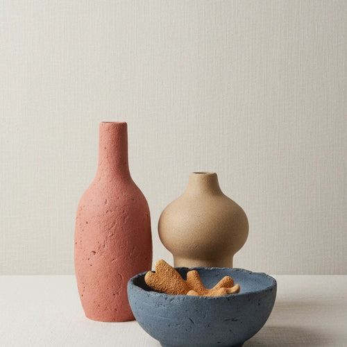 Coral Ceramic Vase Set