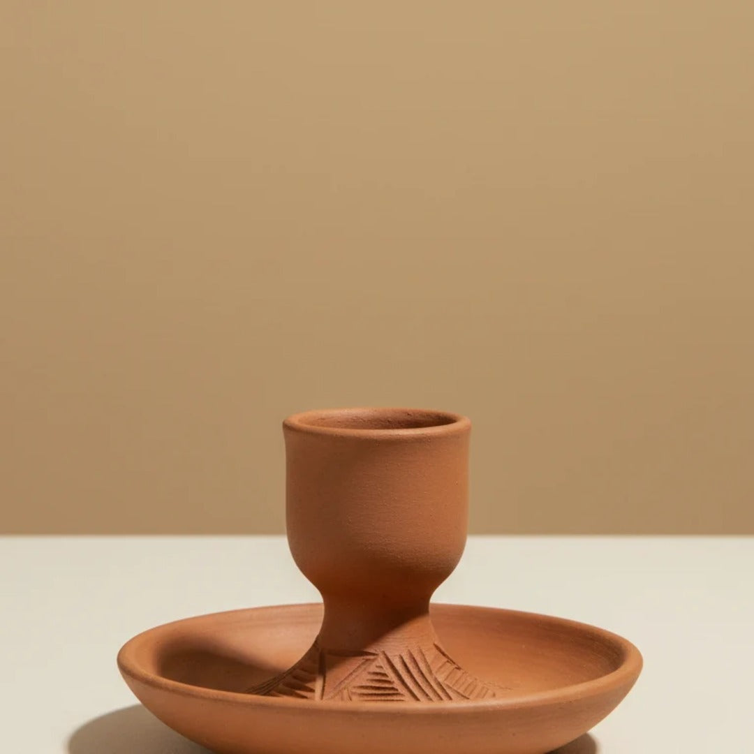 Terracotta Clay Candle Holder