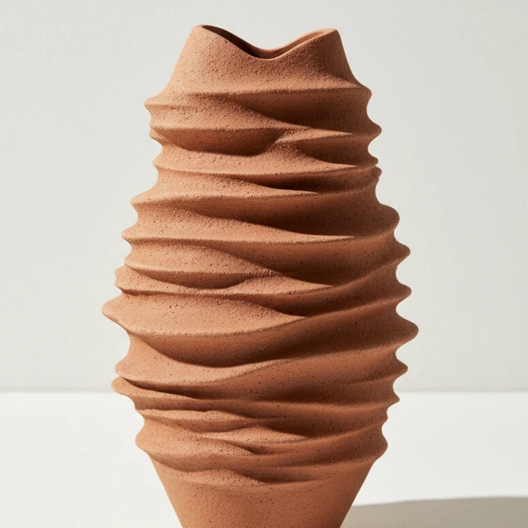Terracotta Sculptural Vase